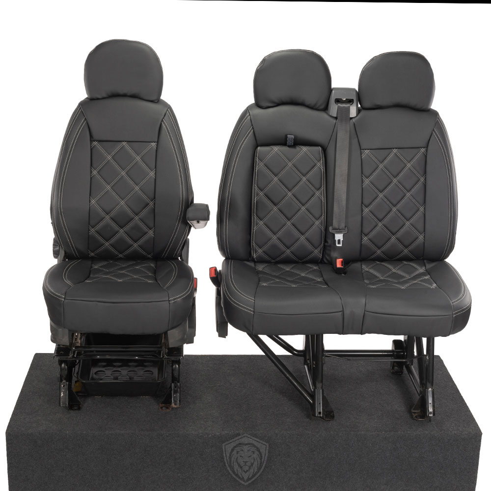 Black premium executive van seat covers for Citroen Relay commercial vehicle by Seat Guardian