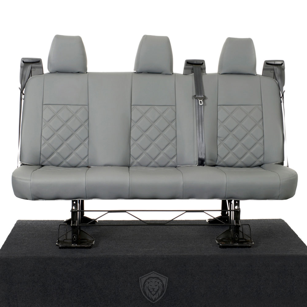 Grey premium executive van seat covers for Ford Transit Custom commercial vehicle by Seat Guardian