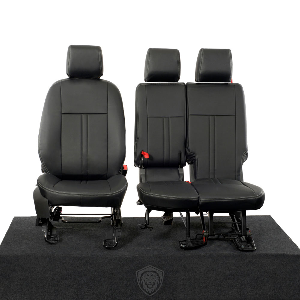 Black premium executive van seat covers for Ford Transit Connect commercial vehicle by Seat Guardian