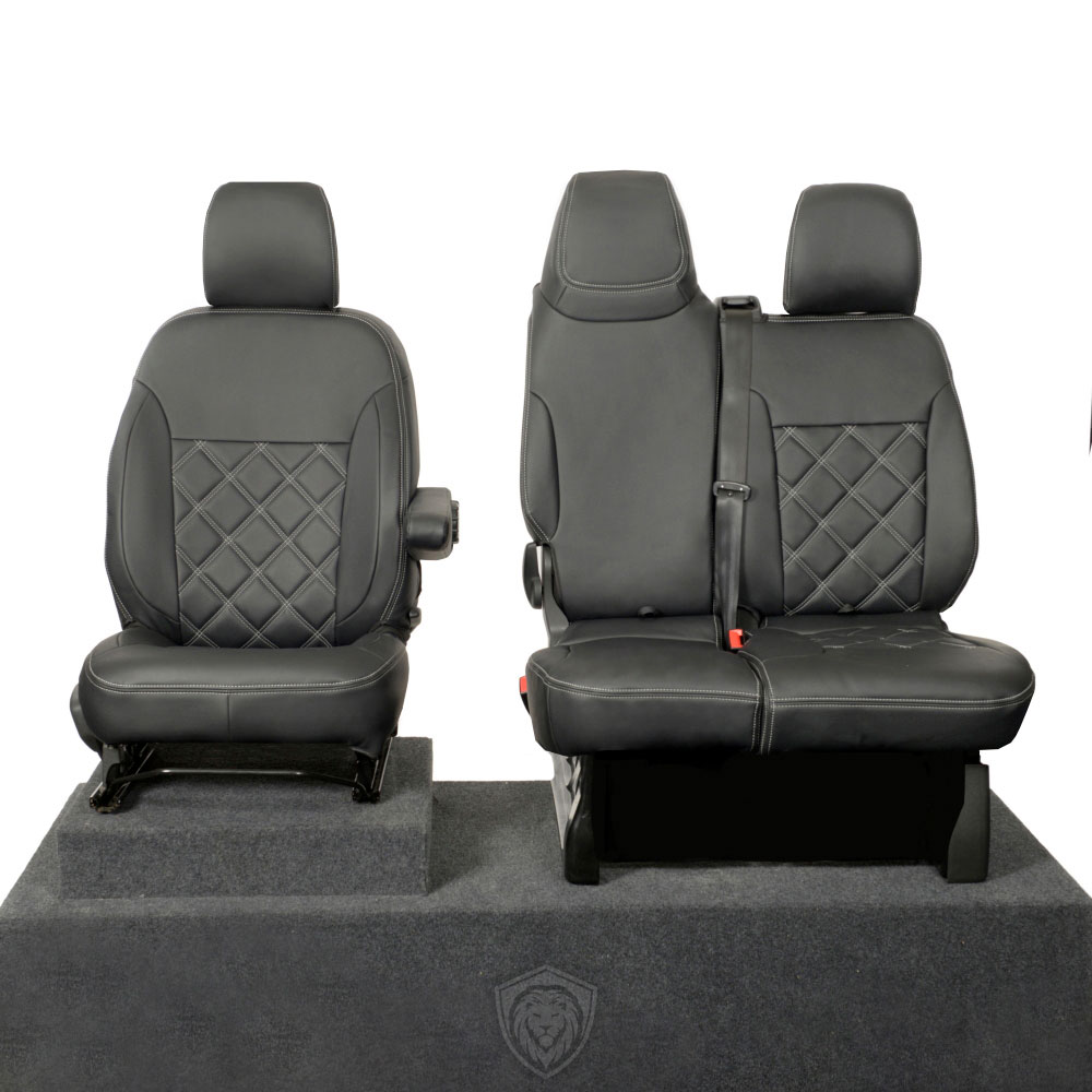 Black premium executive van seat covers for Fiat Talento commercial vehicle by Seat Guardian