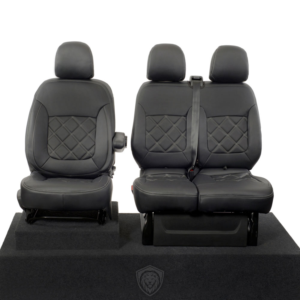 Black premium executive van seat covers for Fiat Talento commercial vehicle by Seat Guardian
