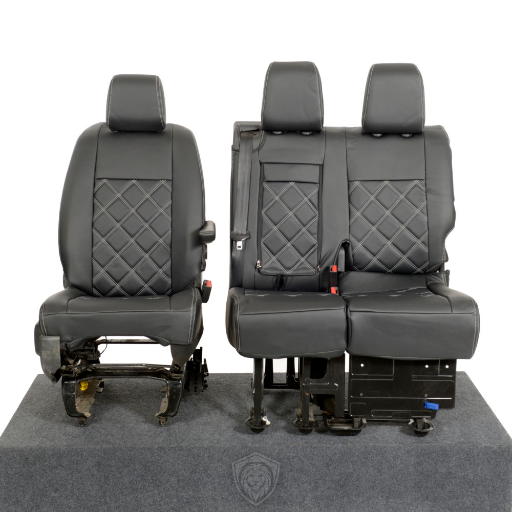 Black premium executive van seat covers for Citroen Dispatch commercial vehicle by Seat Guardian