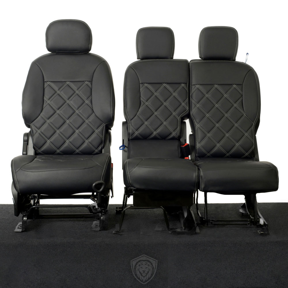 Black premium executive van seat covers for Citroen Berlingo commercial vehicle by Seat Guardian