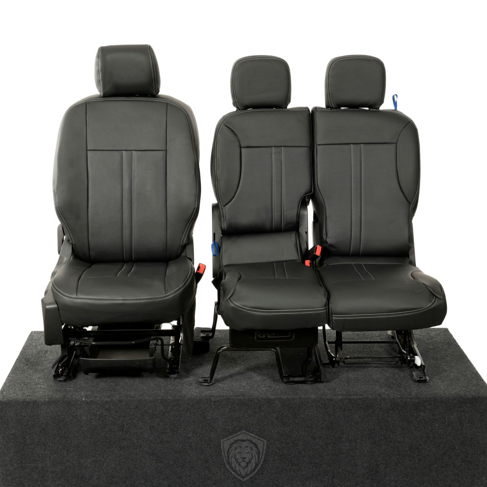Black premium executive van seat covers for Citroen Berlingo commercial vehicle by Seat Guardian
