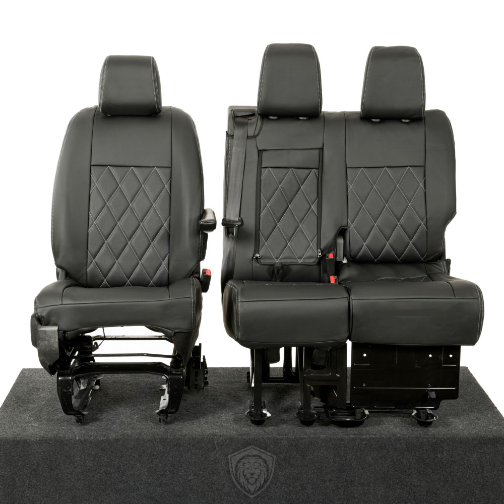 Black premium executive van seat covers for Citroen Dispatch commercial vehicle by Seat Guardian