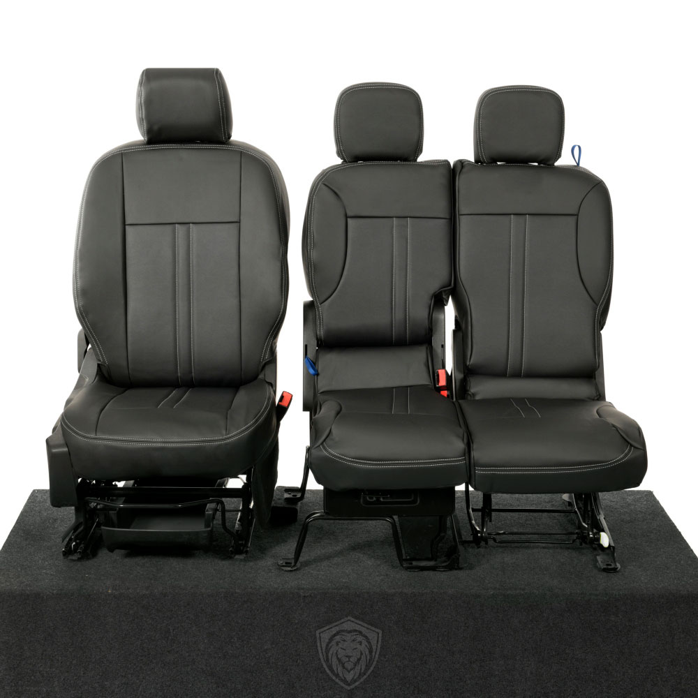 Black premium executive van seat covers for Toyota Proace City commercial vehicle by Seat Guardian
